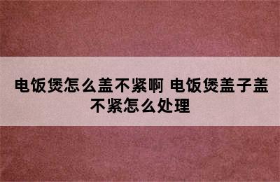 电饭煲怎么盖不紧啊 电饭煲盖子盖不紧怎么处理